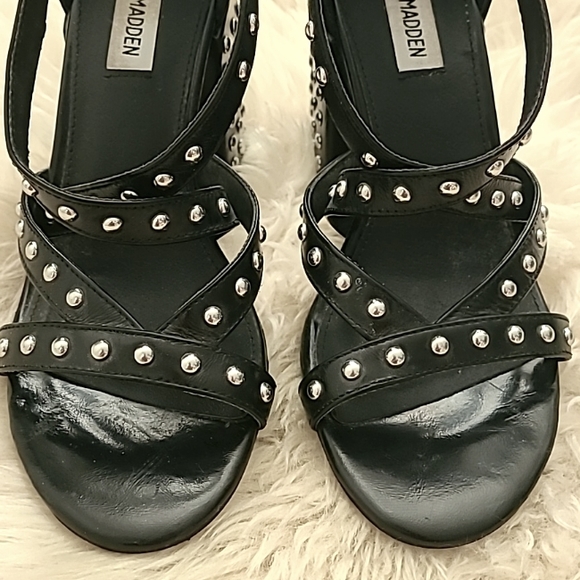 Steve Madden Fara S Black Studded Heels - Picture 4 of 16